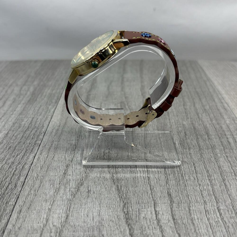 Isaac Mizrahi x Crayola Designer Watch - Gold Tone & Colorful Grommet Leather - Picture 4 of 11